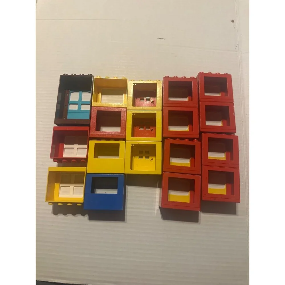 Vintage Lego Duplo 18 Window &‎ Door Pieces Assorted Lot taxi camping